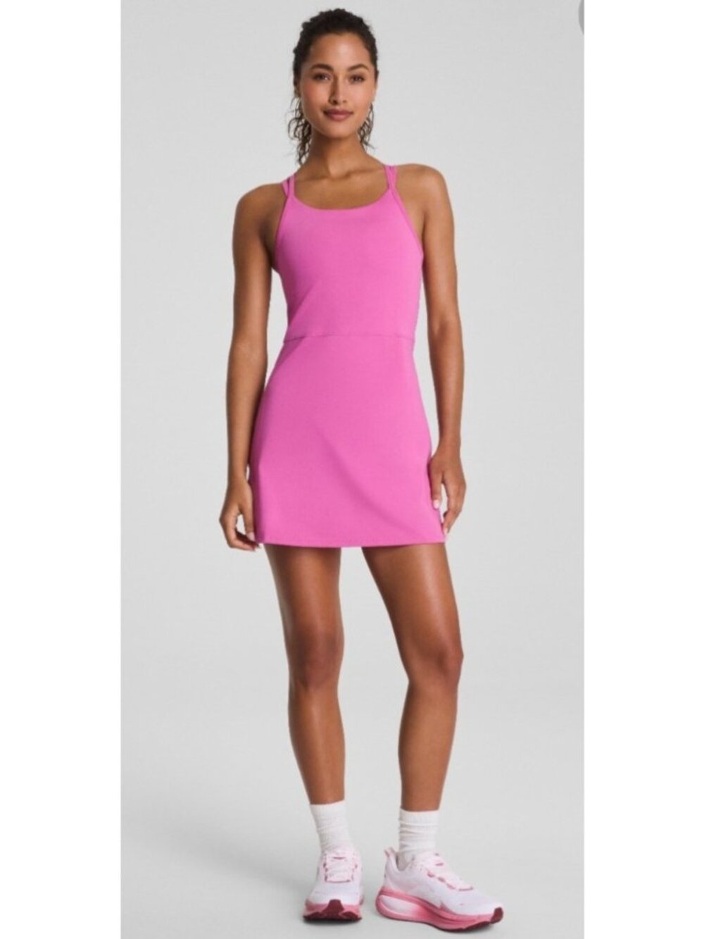 NEW Spanx BoostUp Scoop Neck Strappy Keep Chill Dress Aurora Pink Small Cooling